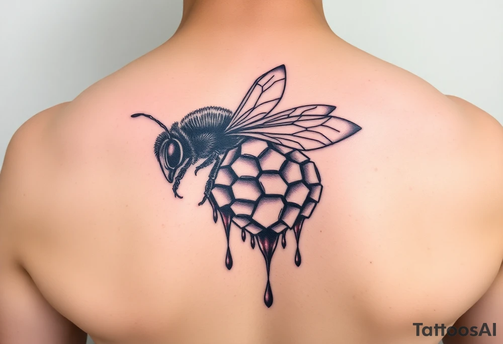 Honey bee hive dripping tattoo idea