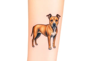 mertle austrailian cattle dog with a tan pitbull standing tattoo idea