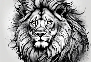 Lion with hair tattoo idea