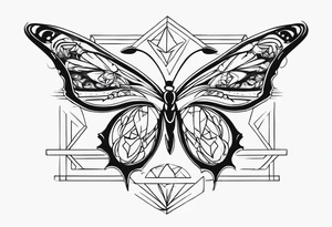 May 11 2023 in Roman numerals with anime gemometric tattoo idea