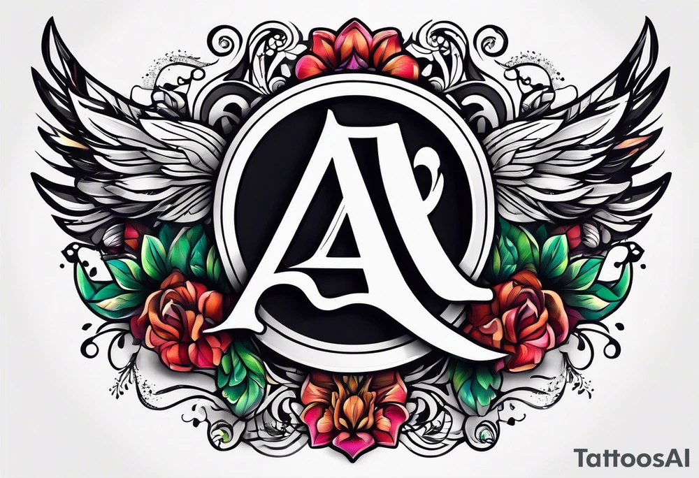 A headband with the letters A R in the middle tattoo idea