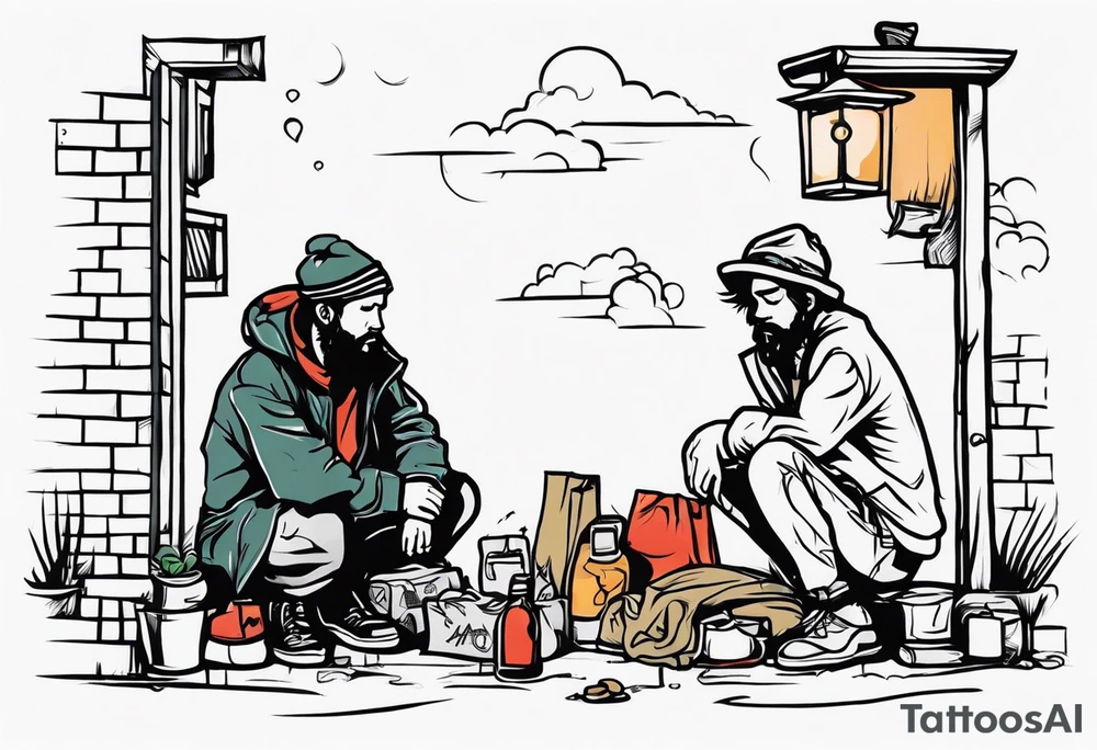 Rich homeless people tattoo idea