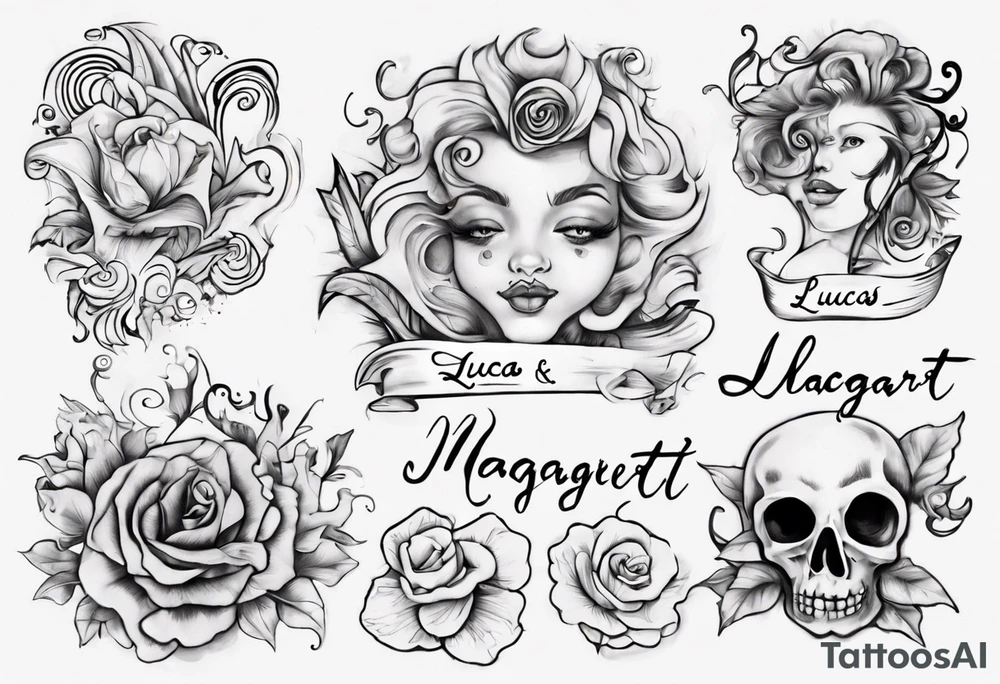 my kids' names: Lucas and Margaret and something that symbolizes love tattoo idea