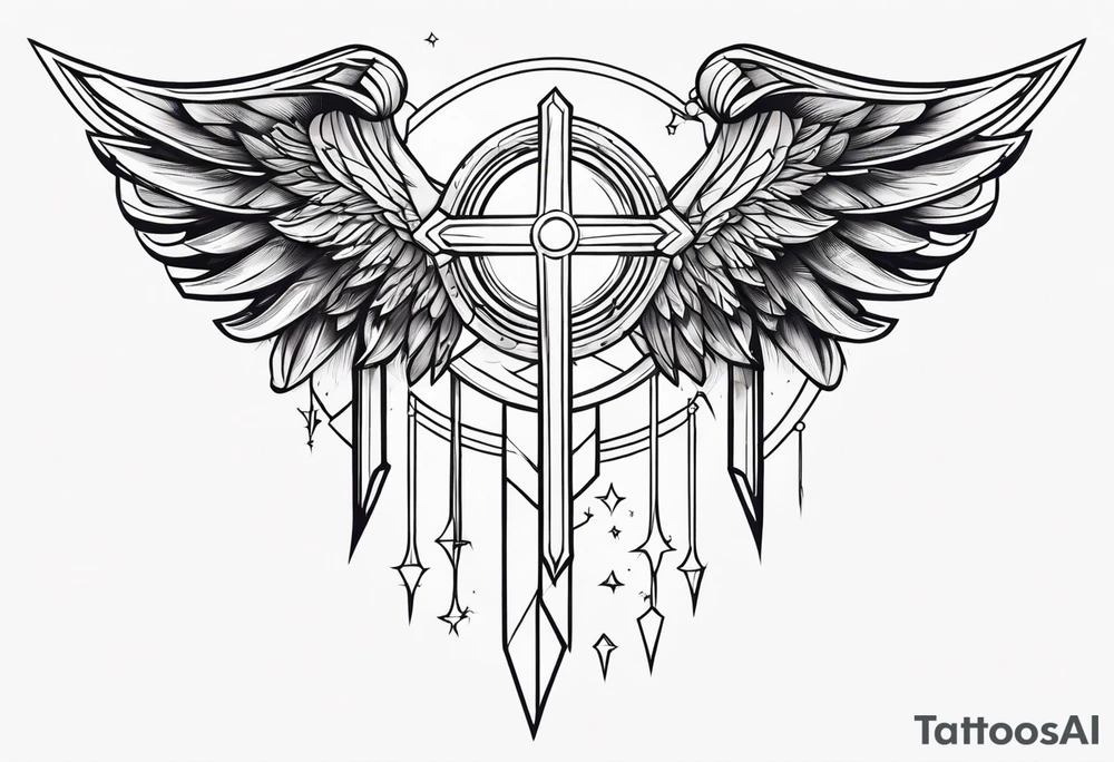 Wings lightning tattoo idea