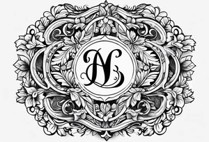 Simple Initial monogram "eg" tattoo idea