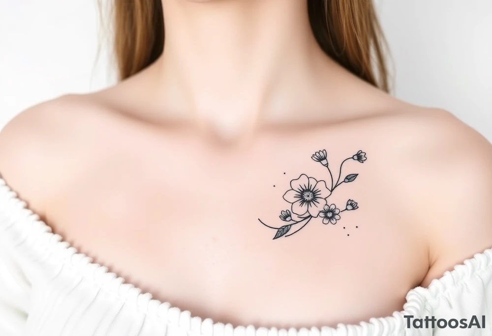 Waves, summer, flowers tattoo idea