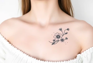 Waves, summer, flowers tattoo idea