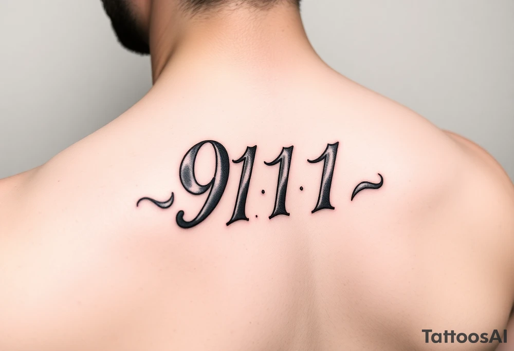 Artsy creative way to write 911 tattoo idea