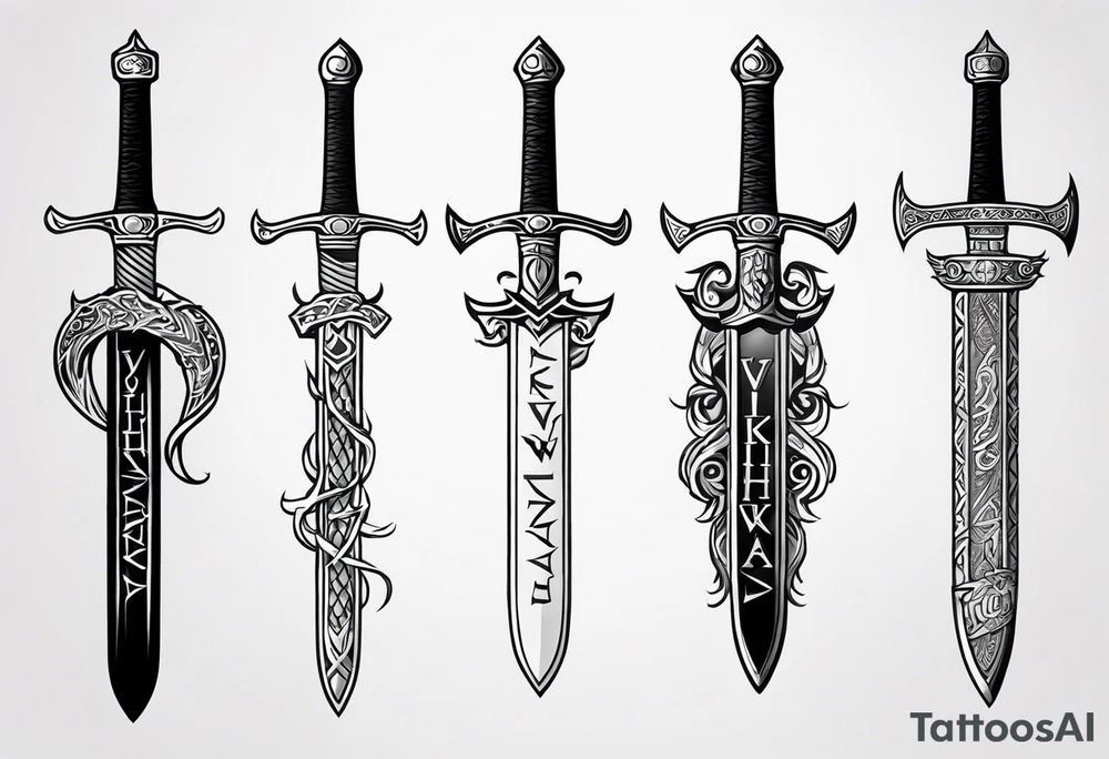 Viking sword Valhalla dragon tattoo idea