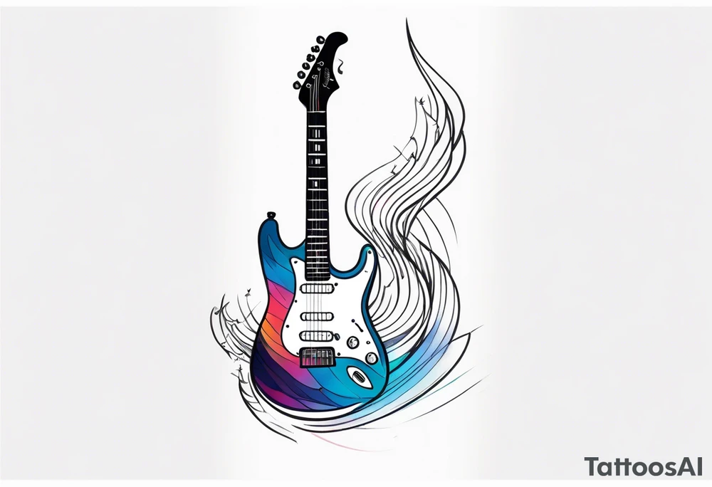 electric guitar made out of waveforms tattoo idea