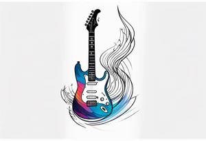 electric guitar made out of waveforms tattoo idea