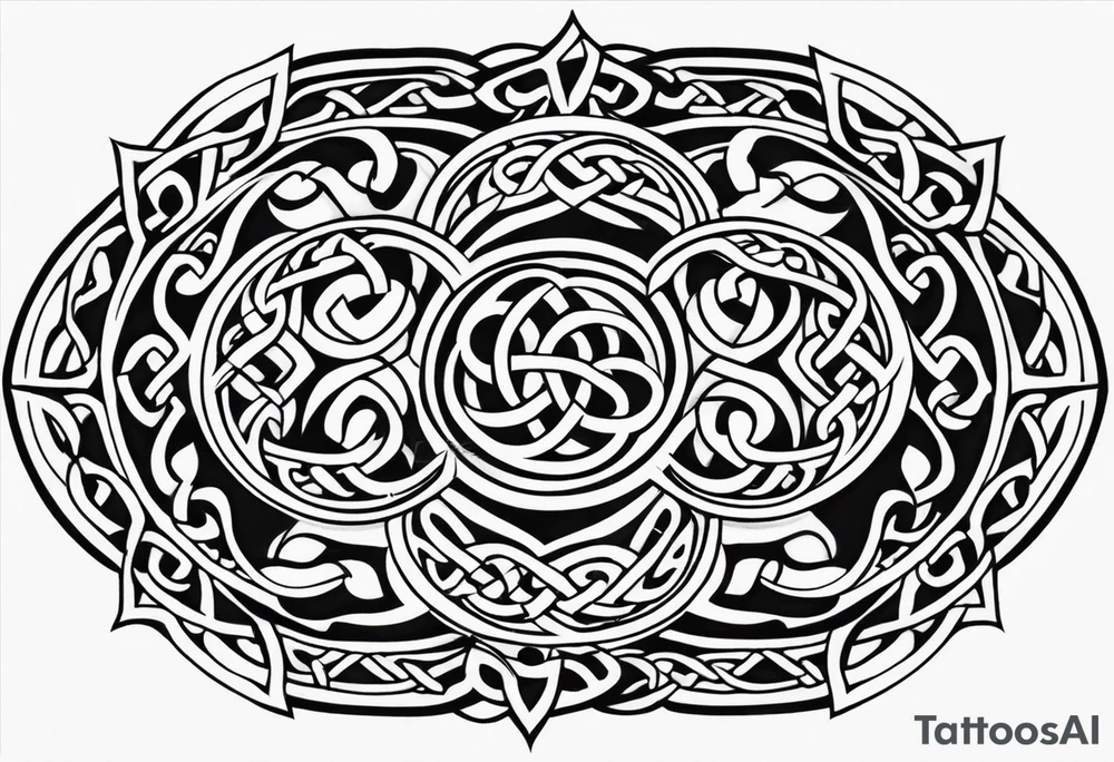 Celtic knot tribal sleeve tattoo idea