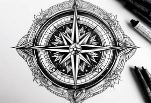 Compass stars tattoo idea