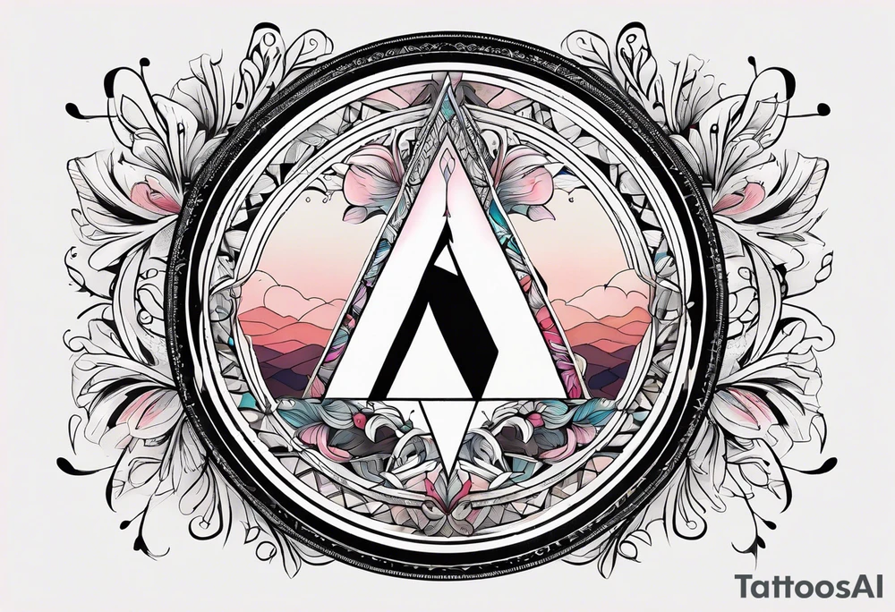 letter delta inside a circle, subtle, girly, simplistic tattoo idea