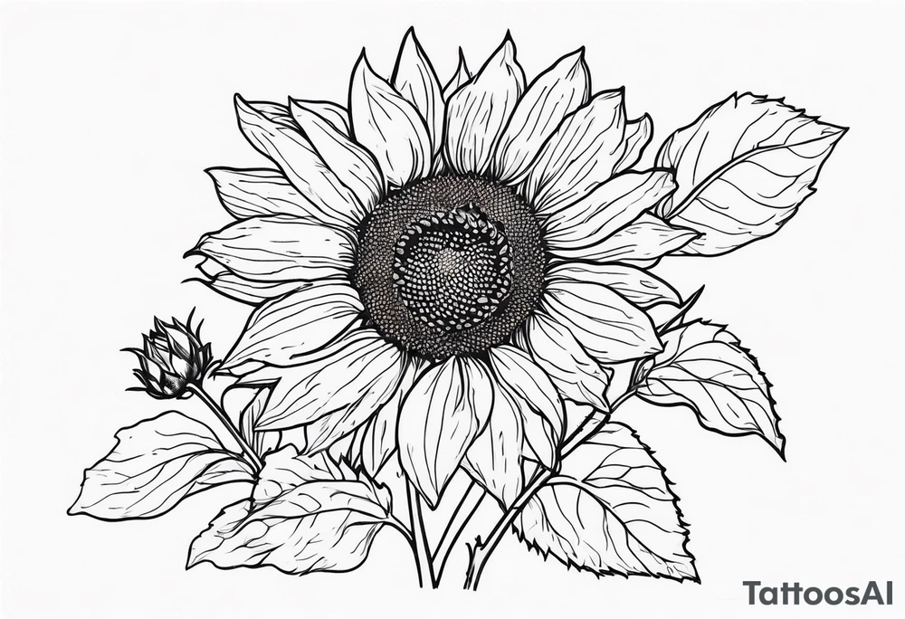 Sunflower, strawberry wine, delicate, wildflowers tattoo idea