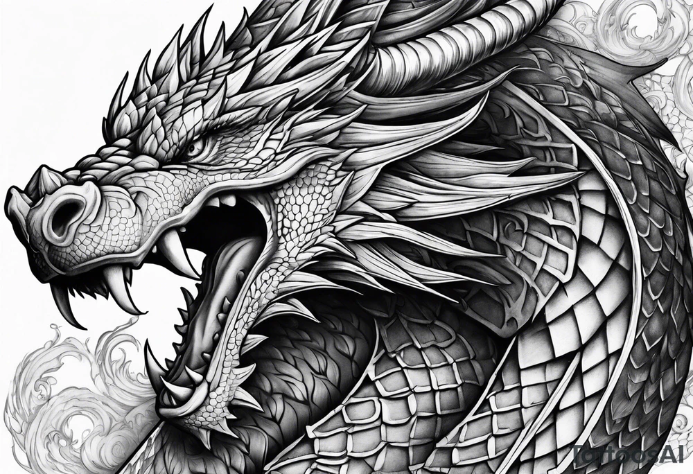 roaring dragons tattoo idea