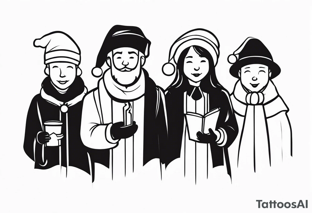 christmas carolers tattoo idea