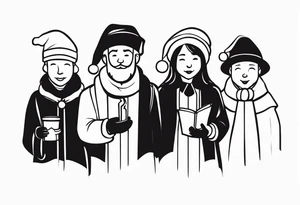 christmas carolers tattoo idea