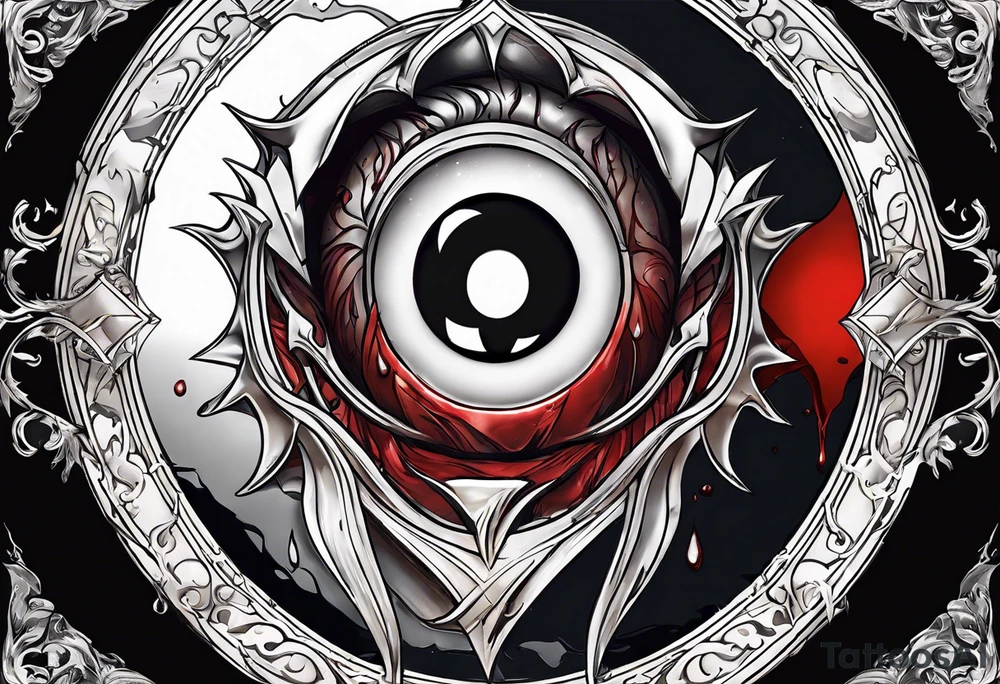 Bloody tears flow from Alucard's eye in Hellsing tattoo idea