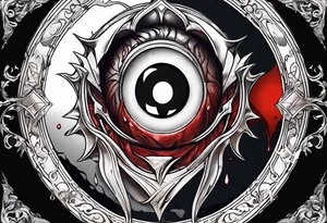 Bloody tears flow from Alucard's eye in Hellsing tattoo idea