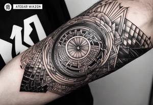 Japanese theme on forearm for men tattoo idea