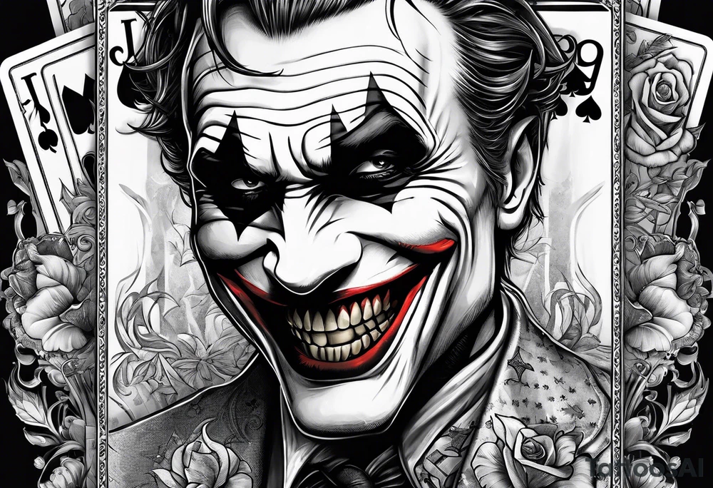 The playing cards 2, 3, and the joker with a prison shank tattoo idea