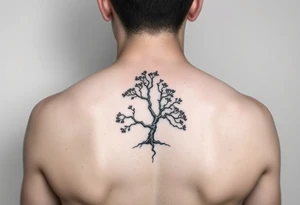 Lace band coming from a jacaranda tree tattoo idea