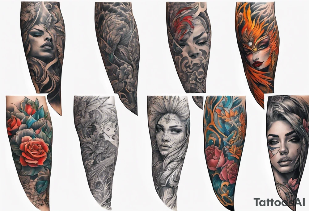 arm sleeve indicating pain tattoo idea