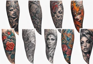 arm sleeve indicating pain tattoo idea