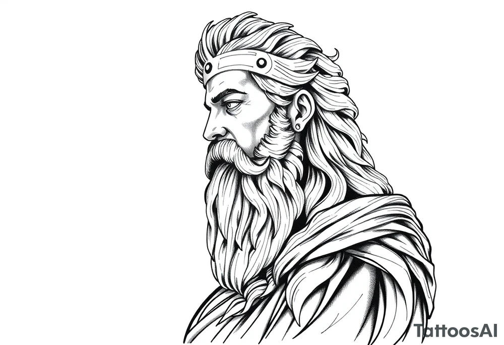 GREEK GOD LOOKING OVER HIS EMPIRE tattoo idea