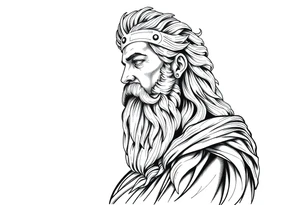 GREEK GOD LOOKING OVER HIS EMPIRE tattoo idea