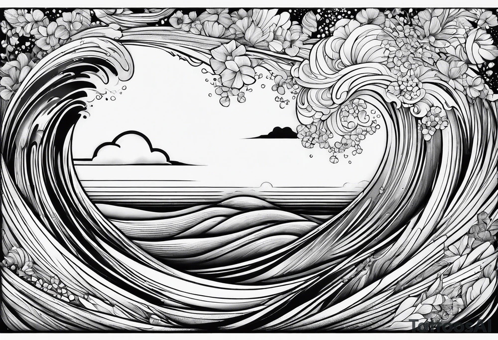 "come what may" in waves tattoo idea