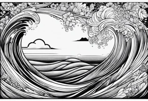 "come what may" in waves tattoo idea