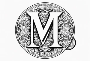 Combine letter M with number 24 tattoo idea