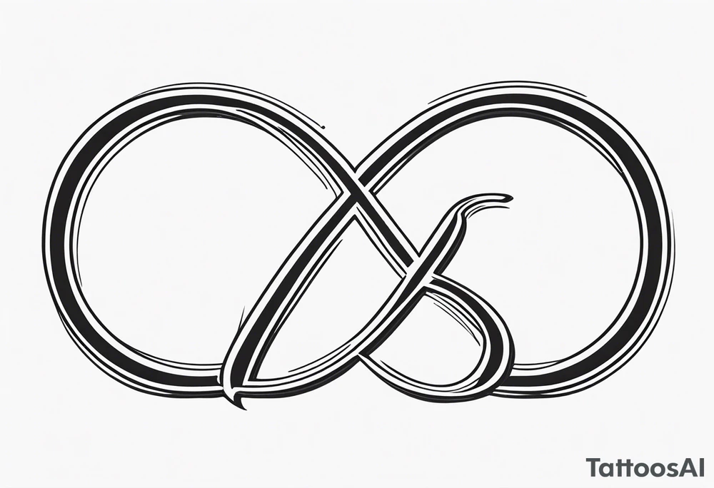 Just a plain Infinity symbol with a capital letter B in the center, a capital letter J in the left side, and a capital letter J in the right side tattoo idea