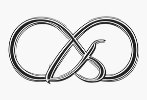 Just a plain Infinity symbol with a capital letter B in the center, a capital letter J in the left side, and a capital letter J in the right side tattoo idea