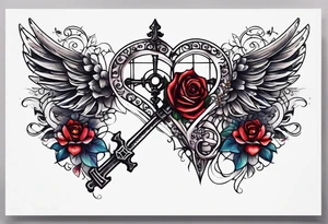 A heart shaped skeleton key tattoo idea