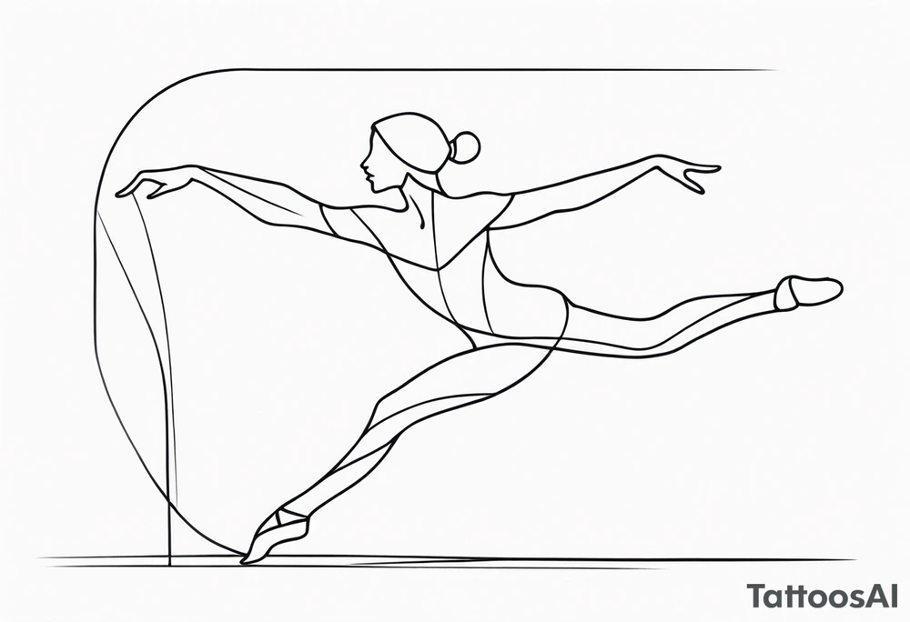 male ballet dancer fine line minimal tattoo idea