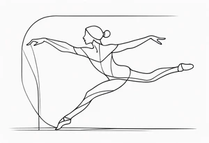 male ballet dancer fine line minimal tattoo idea