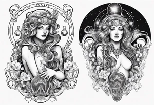 The Zodiac sign Aquarius in Human form. tattoo idea