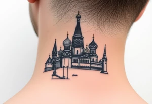 The Kremlin or St. Basil's Cathedral scene tattoo idea