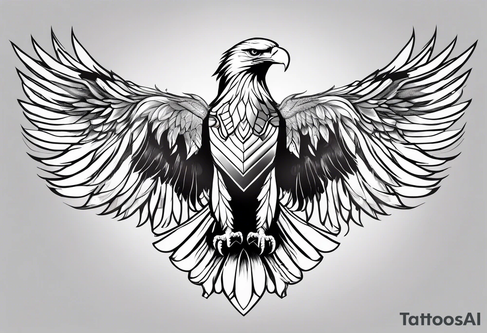 eagle full body fly vector tattoo idea