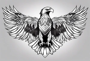 eagle full body fly vector tattoo idea