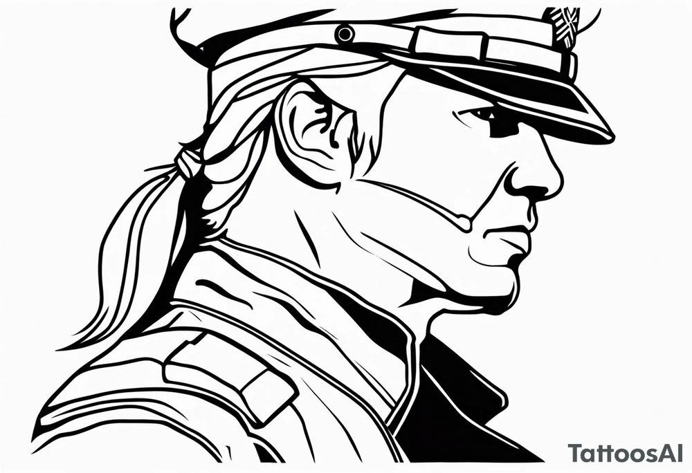 Solid snake with a picture of marine le pen tattoo idea