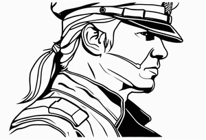 Solid snake with a picture of marine le pen tattoo idea