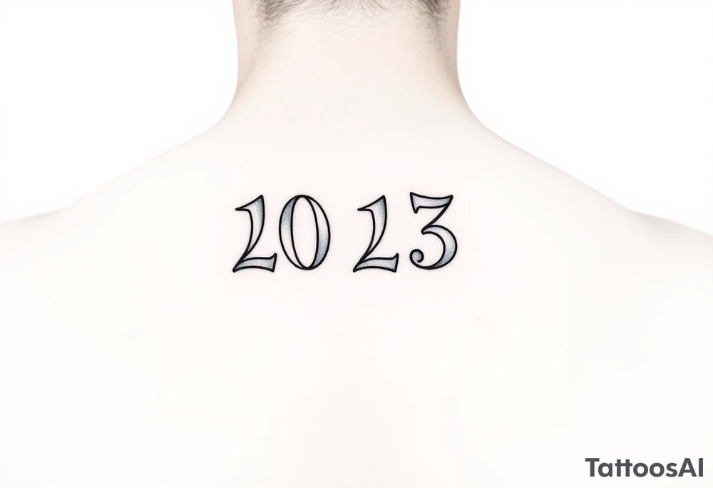 Numbers minimalist date tattoo idea