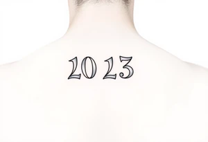 Numbers minimalist date tattoo idea