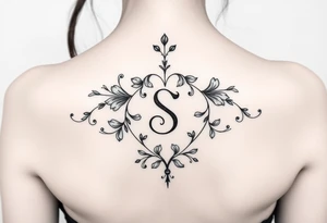 Lorbeerkranz mit Buchstabe S tattoo idea
