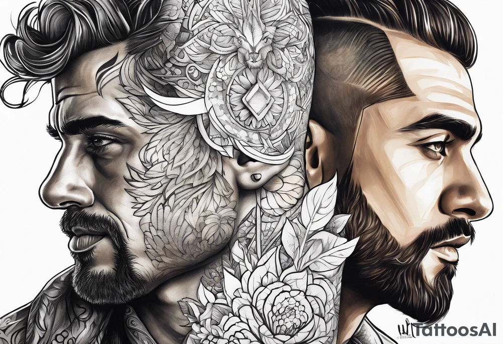 Man and god's tattoo idea