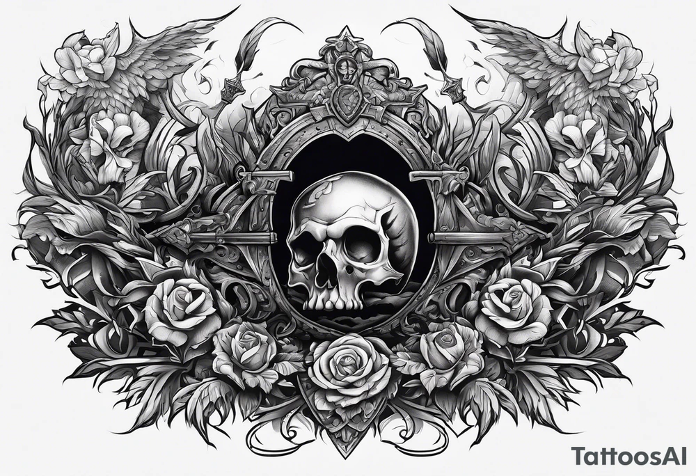 Warrior crawling from his grave tattoo idea
